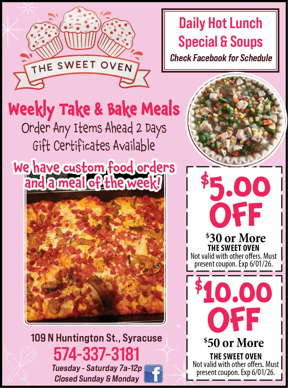 Fresh Take & Bake Meals and Bakery Treats in Syracuse, Indiana