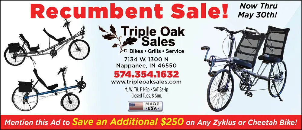 Recumbent Bike Sales and Service in Nappanee, Indiana