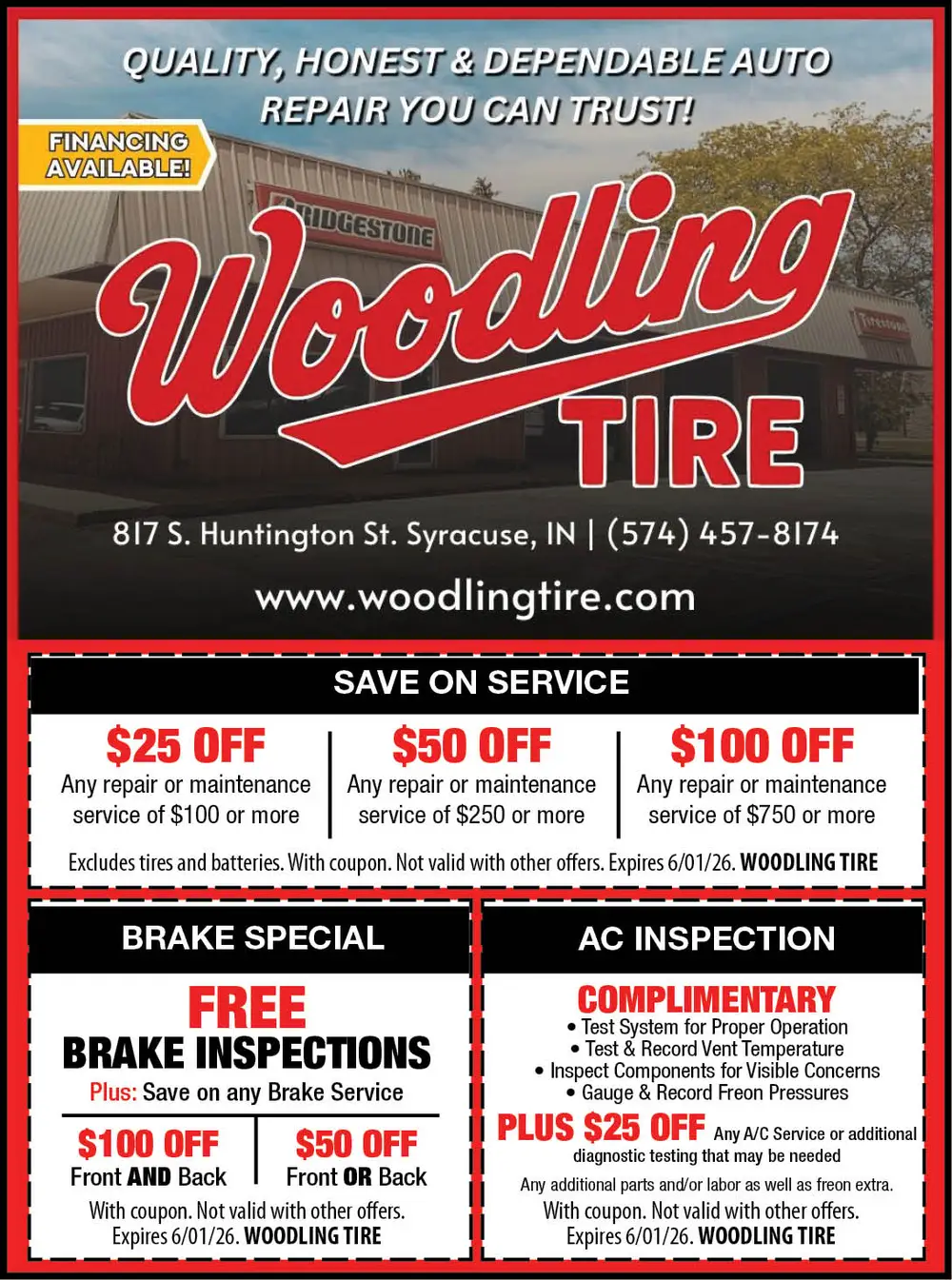 Auto Repair & Tire Services in Syracuse, IN