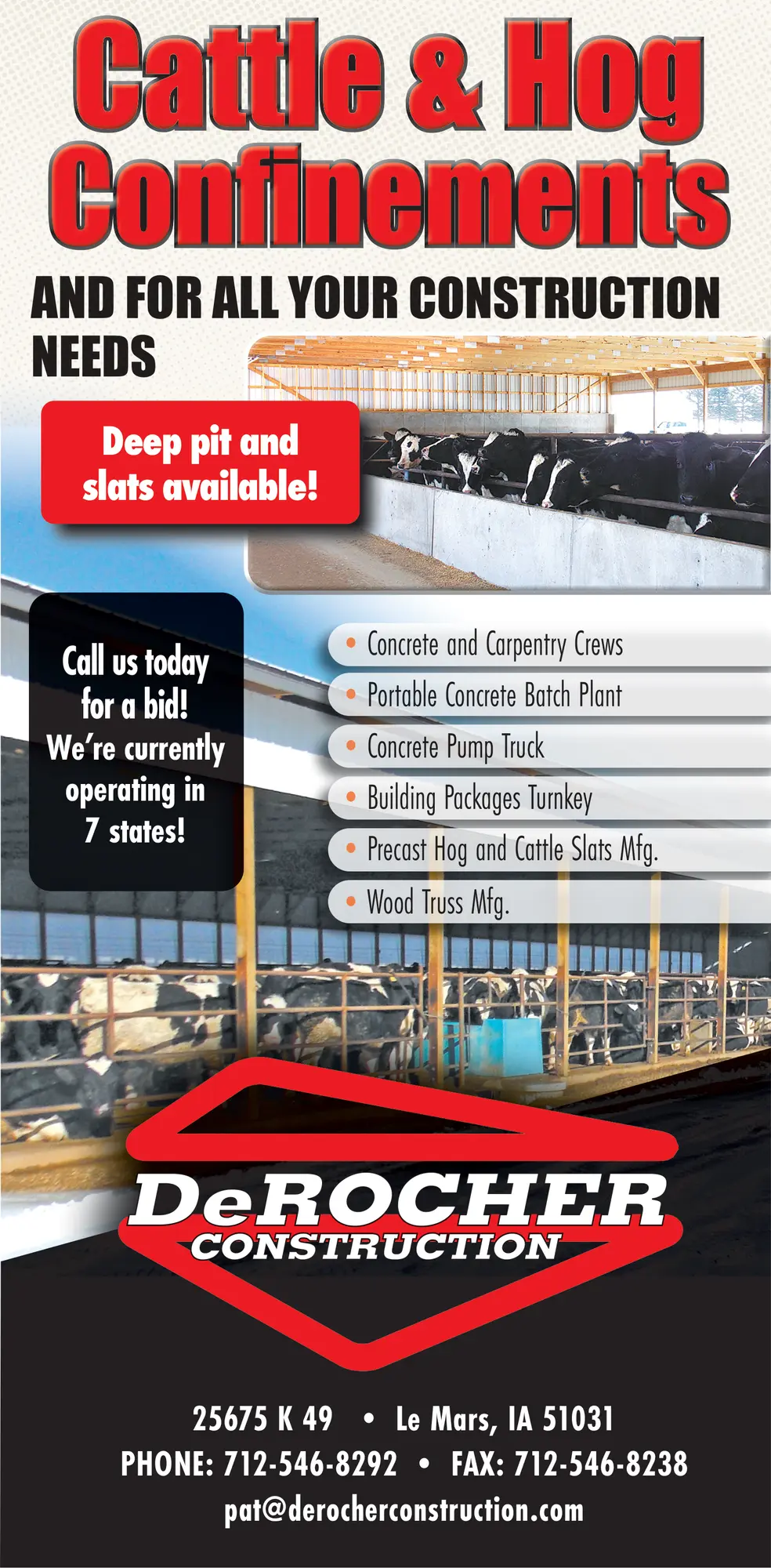 Cattle & Hog Confinements Construction in Le Mars, IA