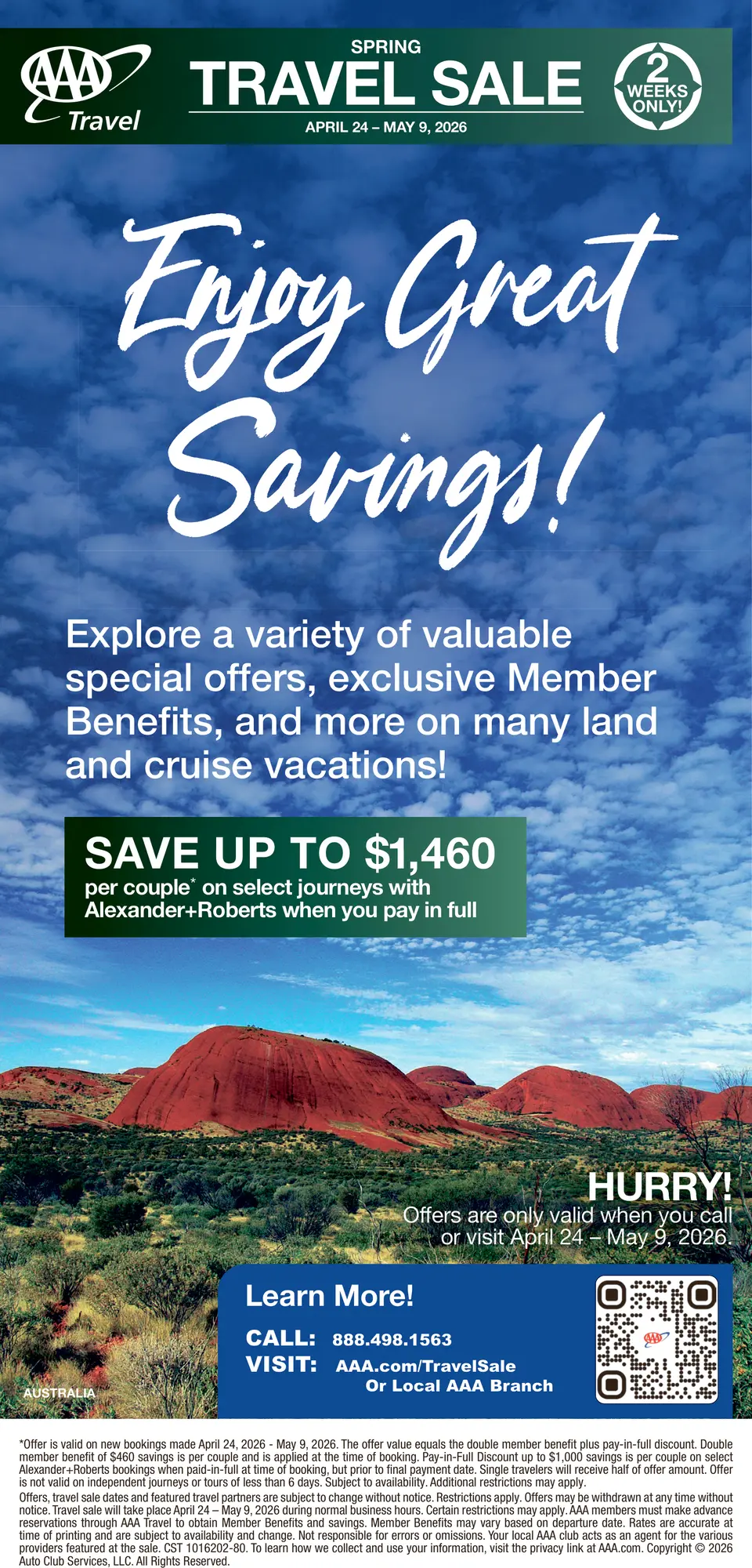 Spring Travel Sale April 24 - My 9