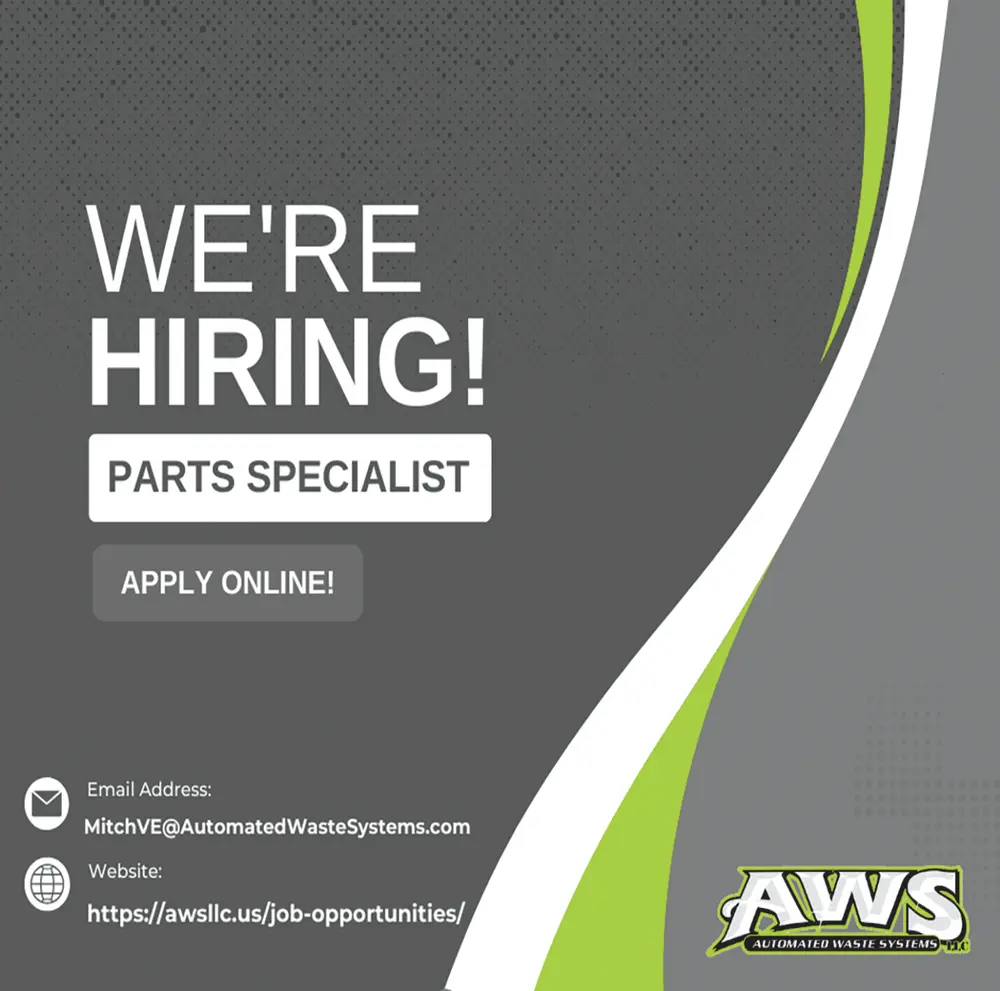 Now Hiring Parts Specialist – Automated Waste Systems | Iowa
