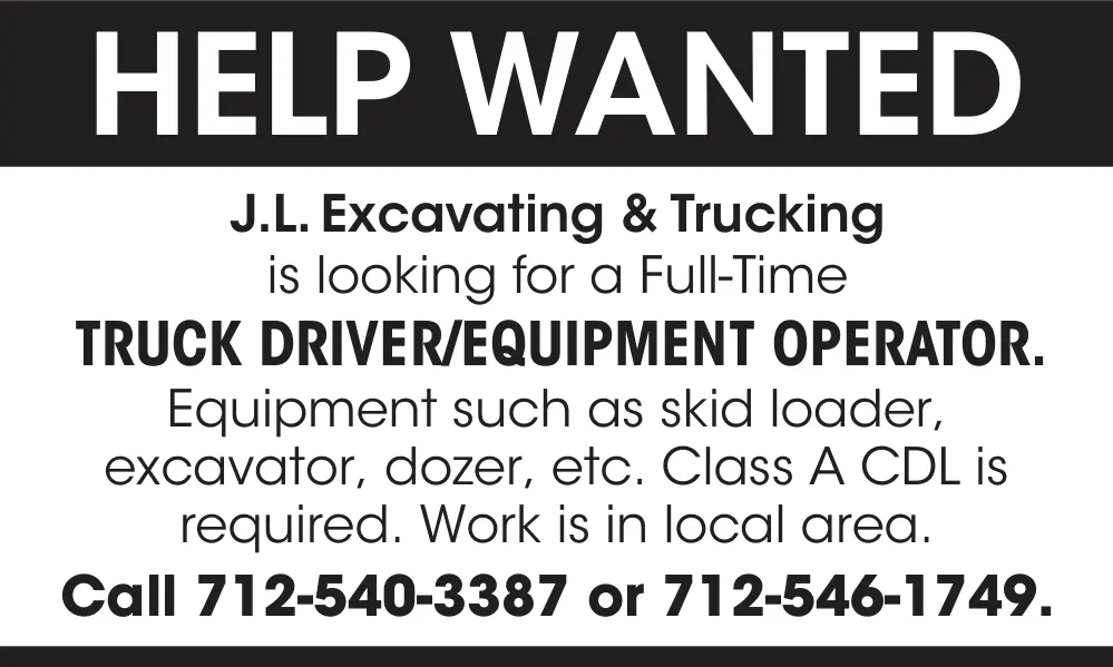 Truck Driver/Equipment Operator Job Opening in Iowa