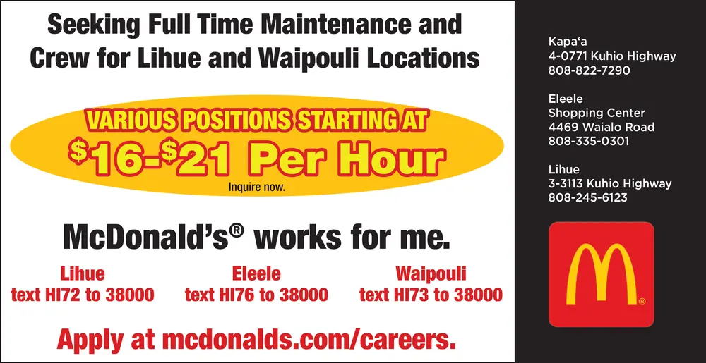 McDonald's Job Opportunities – Lihue, HI