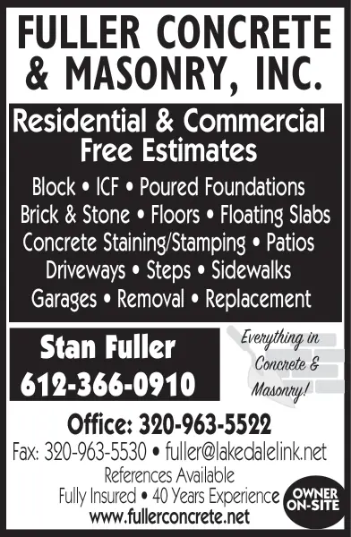Concrete & Masonry Services in Central Minnesota