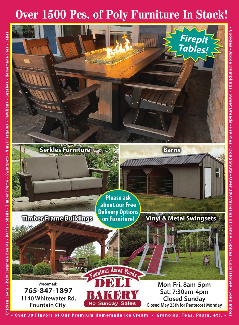Poly Furniture, Amish Bakery & Outdoor Structures in Fountain City, Indiana