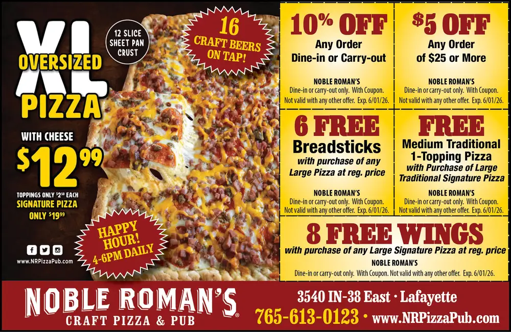 Noble Roman’s Craft Pizza & Pub – Lafayette, Indiana