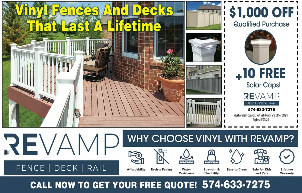 Vinyl Fences and Decks in Indiana | Revamp Fence Deck Rail