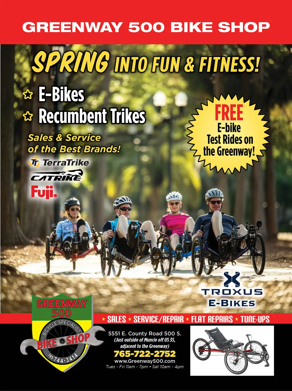 Greenway 500 Bike Shop – E-Bikes & Recumbent Trikes in Muncie, Indiana