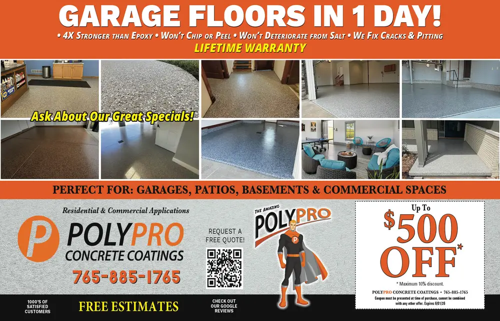 Garage Floor Coatings & Concrete Solutions in Indiana
