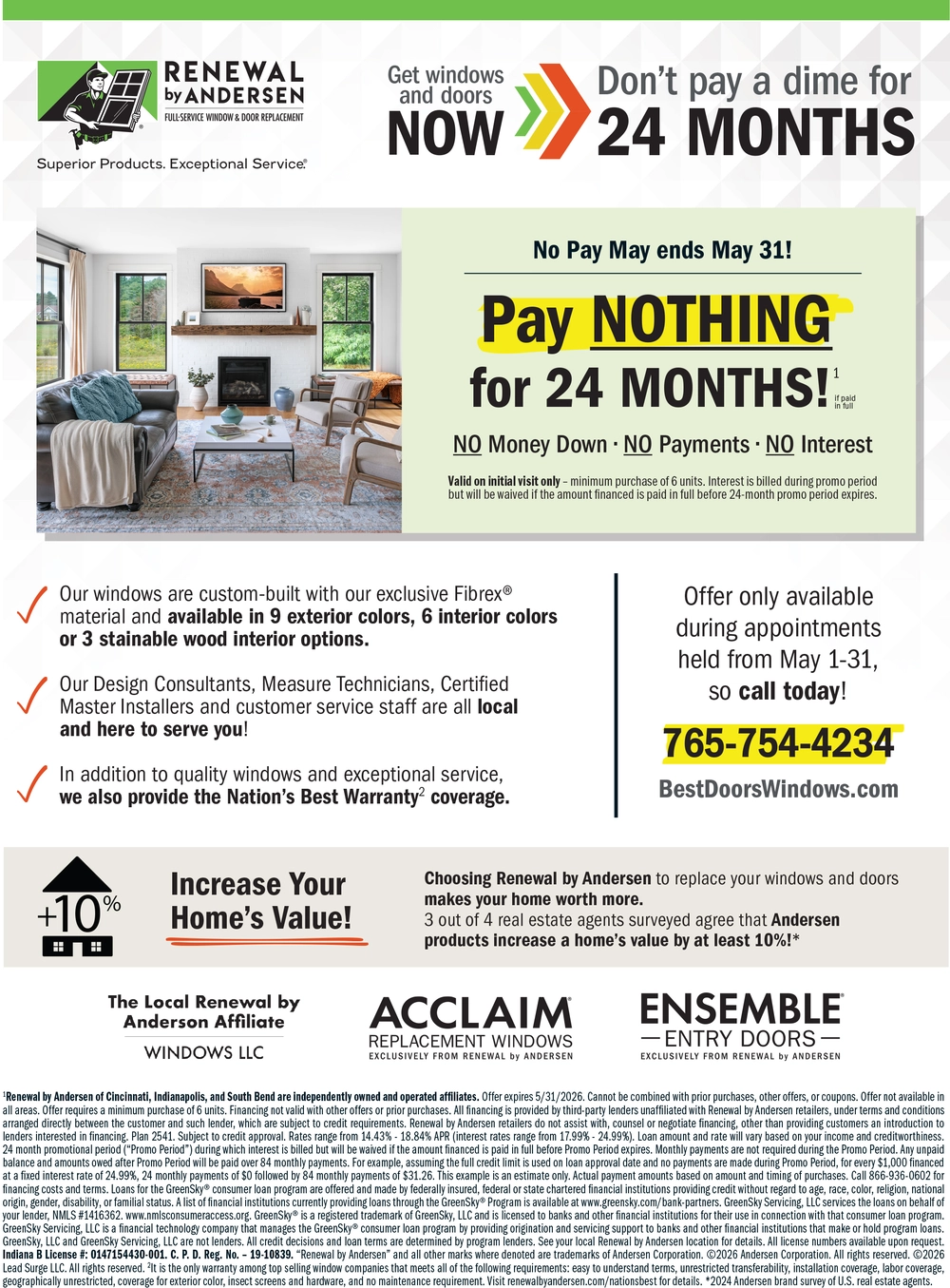 Indianapolis, Indiana Window & Door Replacement by Renewal by Andersen