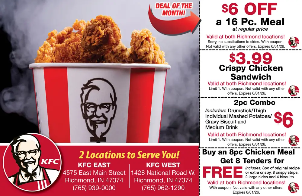 KFC – Fried Chicken & Family Meals in Richmond, IN