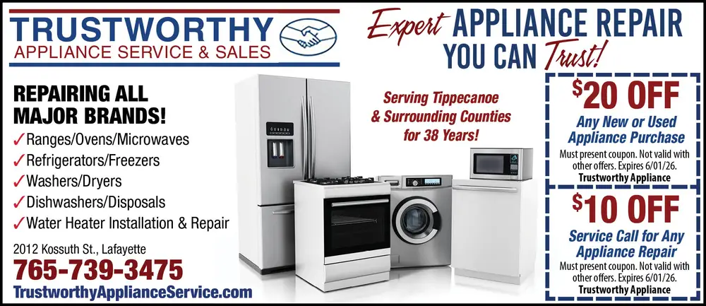Professional Appliance Repair & Sales in Lafayette, Indiana