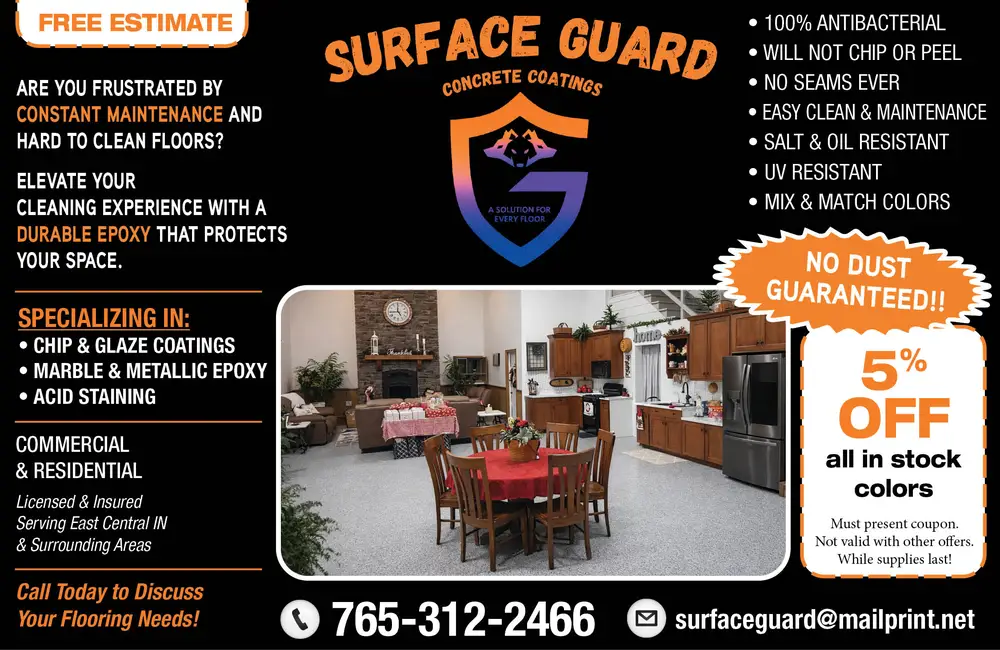 Epoxy Concrete Floor Coatings in East Central Indiana
