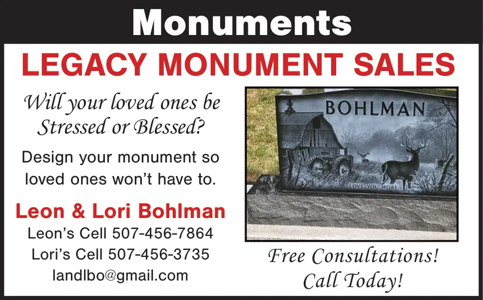 Custom Monument Design and Sales in Southern Minnesota