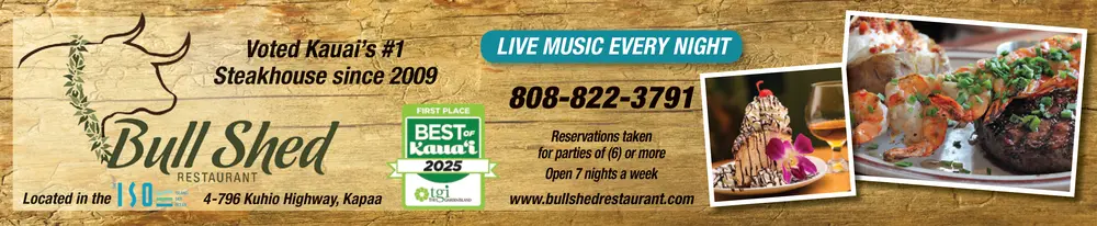 Bull Shed Restaurant - Voted Best Steakhouse in Kauai