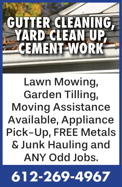 Gutter Cleaning, Yard Clean Up, and Cement Work in Central Minnesota